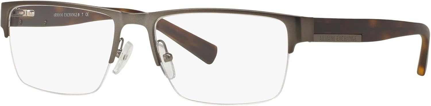 Armani Exchange Men's Ax1018 Rectangular Prescription Eyewear Frames Gunmetal/Demo Lens 54 Millimeters image 2 of 7 B01CVU6MSU