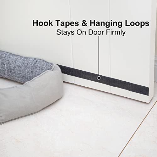 Marwood Under Door Draught Excluder 76cm Wind Stopper for Door & Window, Weighted French Air Door Draft Stopper Front Door Snake Noise Blocker for Bottom of Door with Hanging Loops - Grey 30" - Image 2