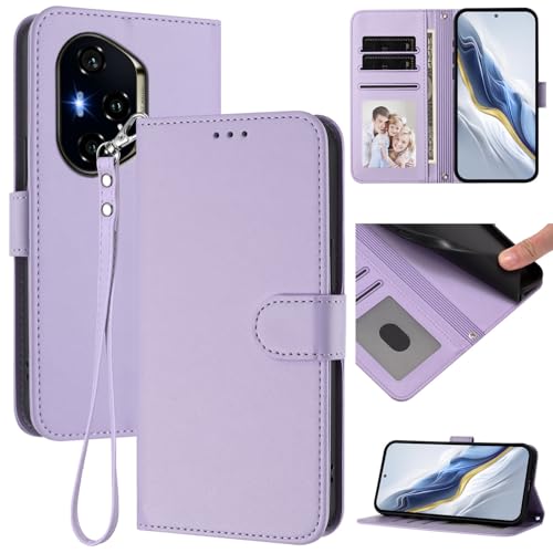 Pzwoxukhov Compatible with Honor 300 Pro Case Cover,Compatible with Honor 300 Ultra Phone Case,Solid Color flip Shockproof Case Cover Purple