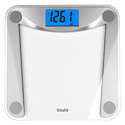 Vitafit Digital Bathroom Scale for Body Weight,Weighing Professional Since 2001,Extra Large Blue Backlit LCD and Step-On, Batteries Included, 400lb/180kg,Clear Glass