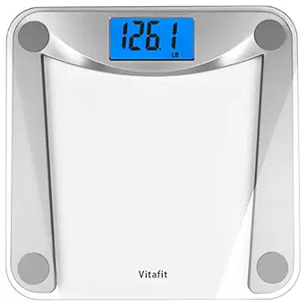 Vitafit Digital Bathroom Weight Scale with Blue Backlit LCD, 400lb/182kg Capacity