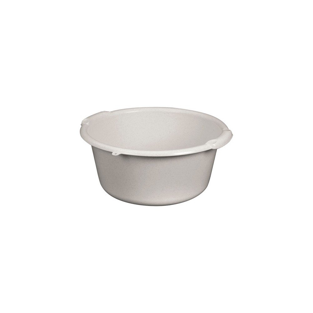 Bassine ronde 14L gris moucheté, grand bac plastique 42 x 17 cm pour nettoyage et linge