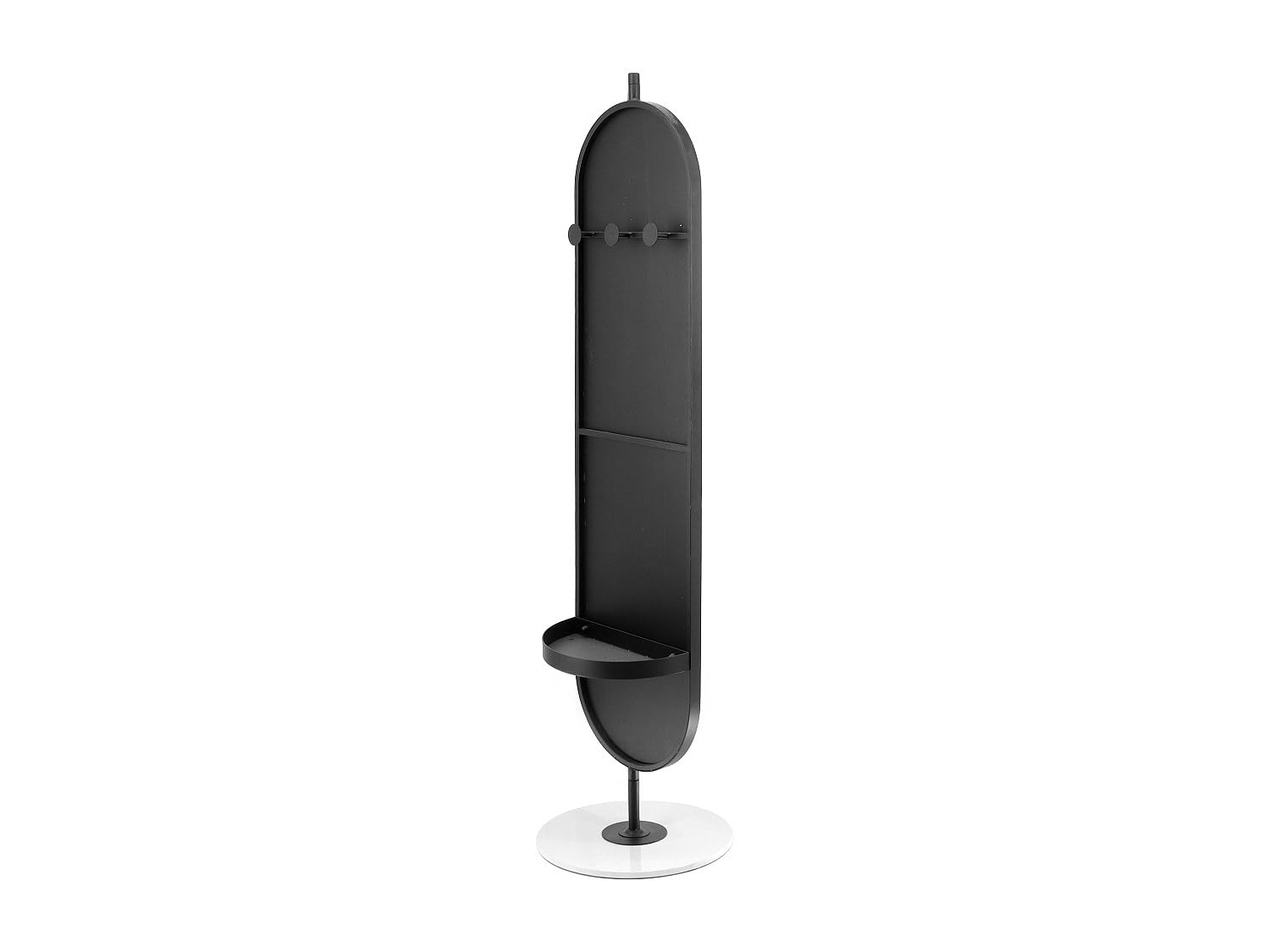 Vente-unique-Standspiegel mit Ablage & Haken - Metall - 44 x 169 cm - Schwarz - TOMONO