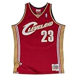 Lebron James Cleveland Cavaliers Mitchell and Ness Men's Red Throwback Jesey X-Large