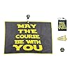 Giggle Golf May The Course Be with You Magnetic Golf Waffle Towel, Lightweight Tee Bag with 4 Wooden Tees & Poker Chip