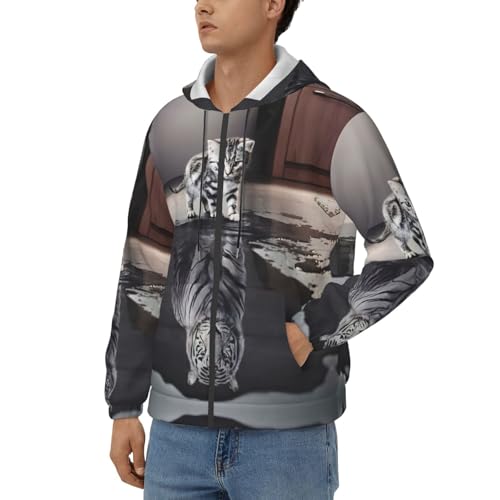 Sweat à capuche chat EdWal pour homme veste décontractée zippée - 2