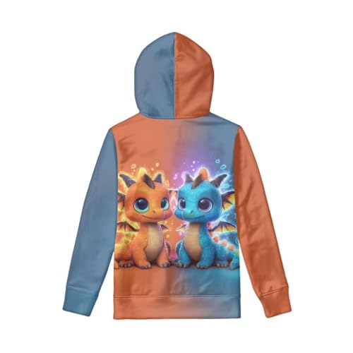 WELLFLYHOM Dragon Girls Boys Hoodies Graphic 6-16 Long Sleeve Sweatshirt Kangaroo Pocket Kids Sweater for Yoga Sports2