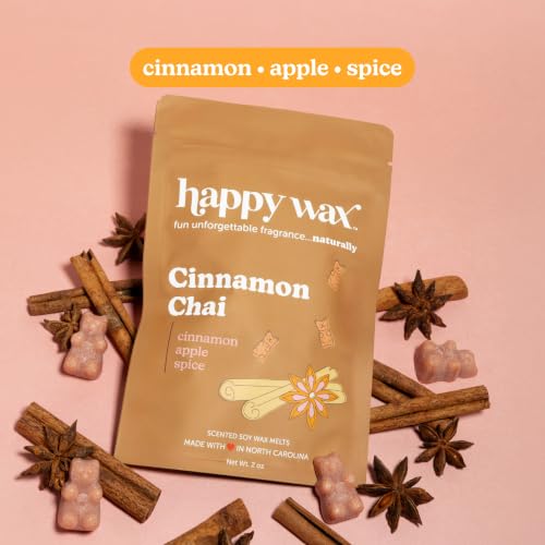 Image of Happy Wax Savory Collection: Natural, Non-Toxic Scented Soy Wax Melts - Total 6oz Variety Pack: Cinnamon Chai, Apple Harvest, Pumpkin Souffle