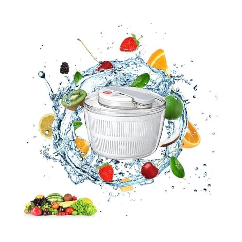 MaxtiL Centrifugadora Lechuga Centrifugadora de ensaladas de verduras, centrifugadora de lechuga, deshidratador de verduras, lavadora multifuncional, lavadora de frutas y verduras for ensaladas(White)