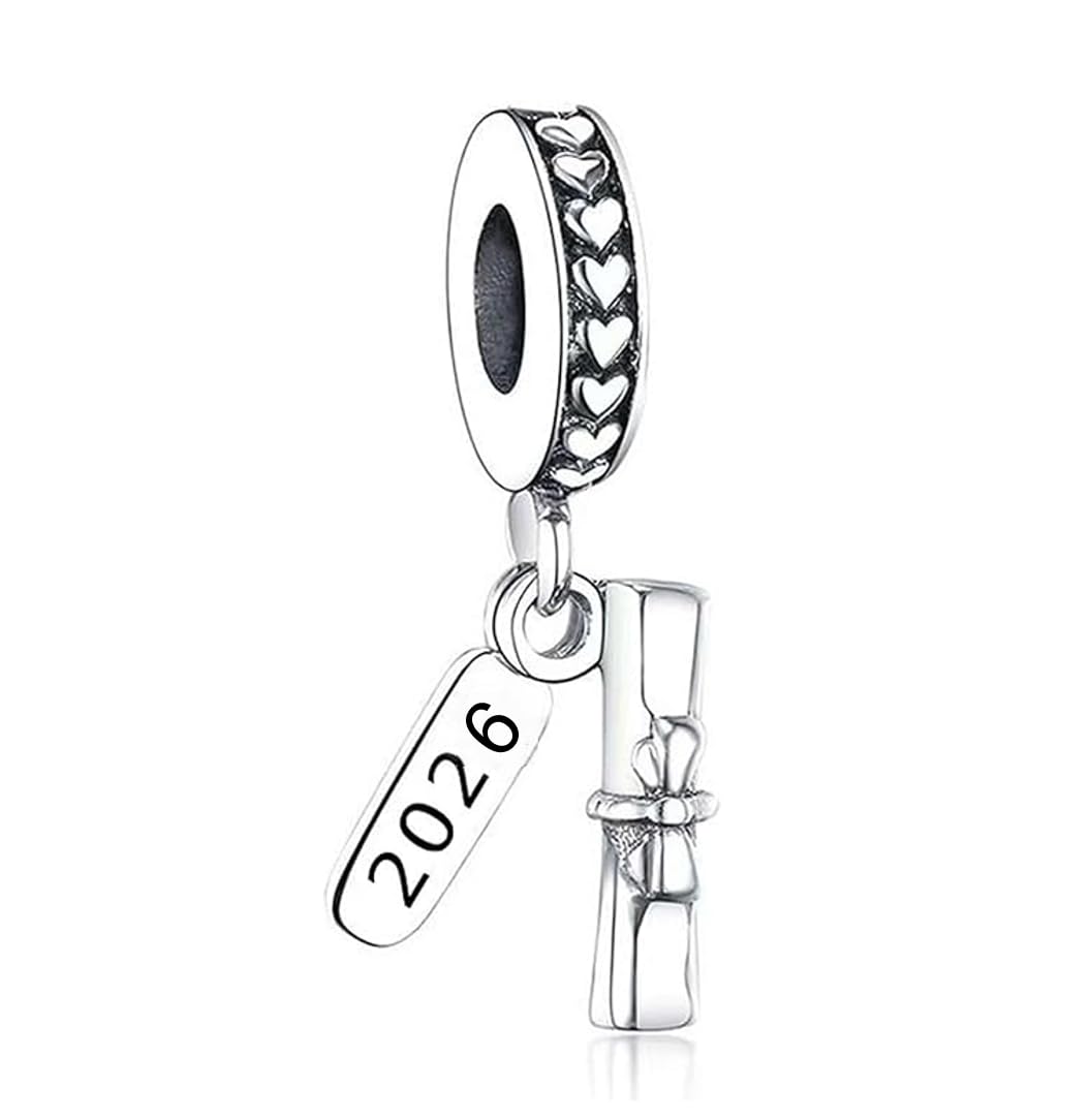 2026 Abschluss Herz Charm Schulabschluss Anhänger für Armband Halsketten Schmuck Geschenk für Damen Frauen