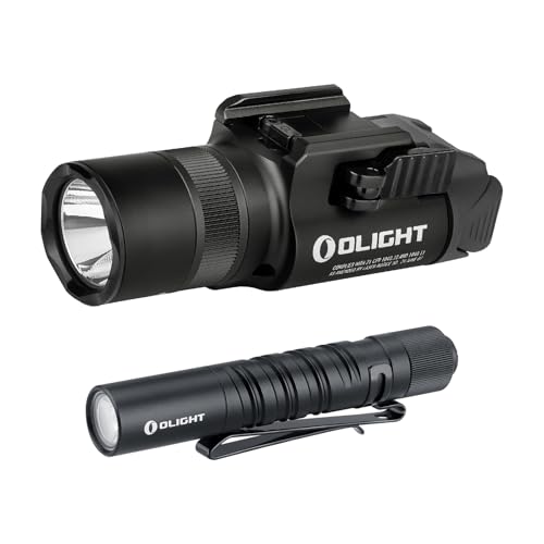 OLIGHT Baldr Pro R 1350 Lumens Magnetic USB Rechargeable Tactical Flashlight Bundle with I3T EOS 180 Lumens Dual-Output Slim EDC Flashlight for Camping and Hiking