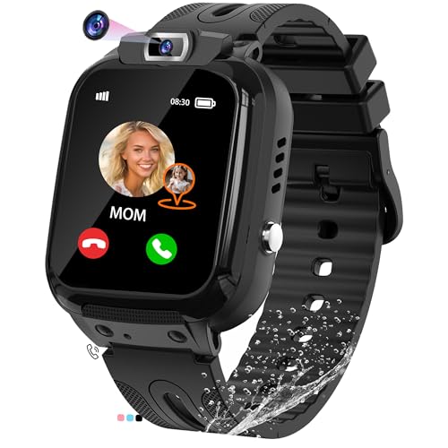 EUNICECG Reloj Inteligente Niño para Niños Niñas GPS Localizador Cámara HD Teléfonos IP68 Impermeable SOS Juegos Despertador Digital Cumpleaños Regalos Juguetes 3 4 5 6 7 8 9 10 11 12 13 años