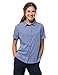 Produktbild Jack Wolfskin Damen Indian Springs Shortsleeve Bluse, Dusk Blue Stripes, XL