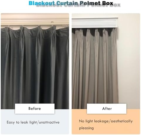 Ceiling/Wall Mount Curtain Pelmet Box 3-30 FT, Silent Sliding Curtain Rod Track, Aluminum Cornice Cover Frame for Smooth Operation, Ideal for Home & Office Decor