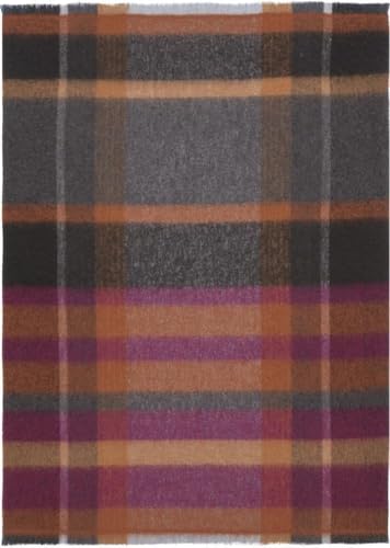 biederlack Plaid Mohair Erscheinungsbild mit kurzen Fransen Farbe Orange Erscheinungsbild Größe 130 x 190
