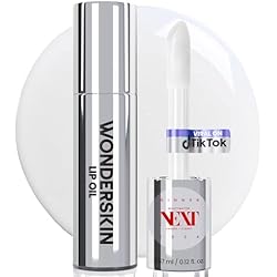 Wonderskin Lip Oil - Lip Rehab Serum Oil, Hydrating and Moisturizing Clear Serum for Dry Lips - Natural, Vegan and Non-sticky (Clear)