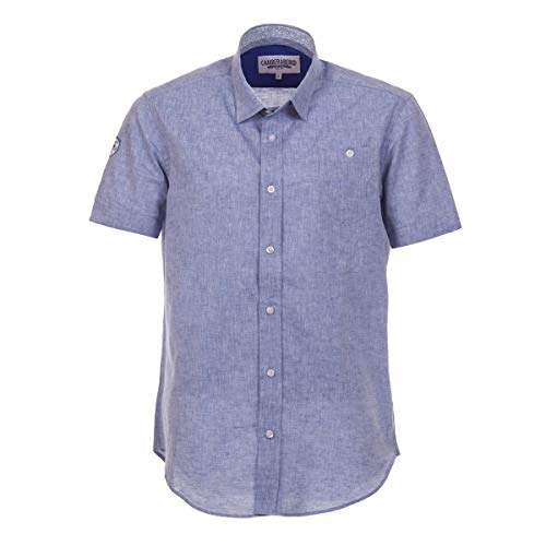 Chemise manches courtes chambray en coton léger pour homme