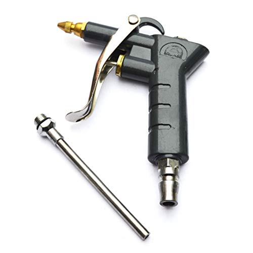 MeiBoAll Industrial Air Blow Gun with Brass Adjustable Air Flow Nozzle & 1 Steel Air flow Extension,Pneumatic Air Compressor Accessory Tool Dust Cleaning Air Blower G