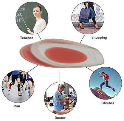 Spefez Insole Silicon Gel Heel Pads, Anti Crack, Full Length, Toe Protecter For Pain Relief Repair, Anti-skidding, Support Slippers (Combo) (SF-Heel-Toe) 2