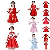 Betadog Girls' Cheongsam Dress Girls' Ancient Chinese Traditional Qipao Dres Baby Girls Dress Chinese Qipao Outfits (H-Pink, 2-3 Years)