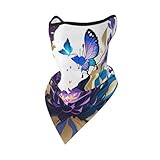 Adahgu Máscara deportiva con estampado de mariposas moradas a prueba de viento para la cara y el cuello térmico para correr y actividades al aire libre