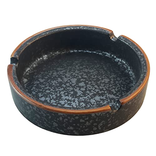 Ceramic Ashtrayï¼ŒBlack Cool Ashtrayï¼ŒHome Ashtrayï¼ŒCute Ashtrayï¼Œ Desktop Smoking AshTrayï¼ŒFor Restaurant Coffee-Shop Office Indoor Or Outdoor Cigarettes Ashtray