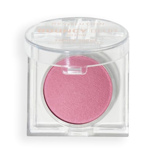 Image of Revolution Beauty London, Bouncy Blur Blush, Powder Makeup Blush for Cheeks, Buildable Formula, Vegan & Cruelty-Free, Blurry Rose, 0.19 oz