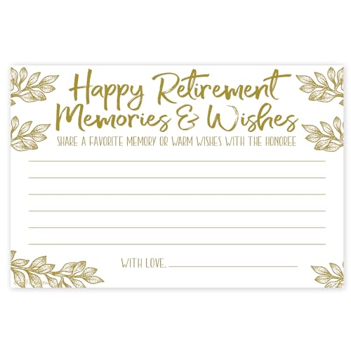 m&h invites Retirement Memories and Wishes Cards (50 Count) - Retirement Party Activity