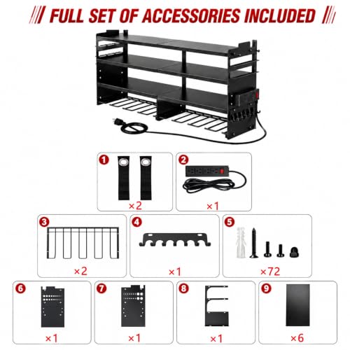 Large Power Tool Organizer Wall Mount with Charging Station - Image 3