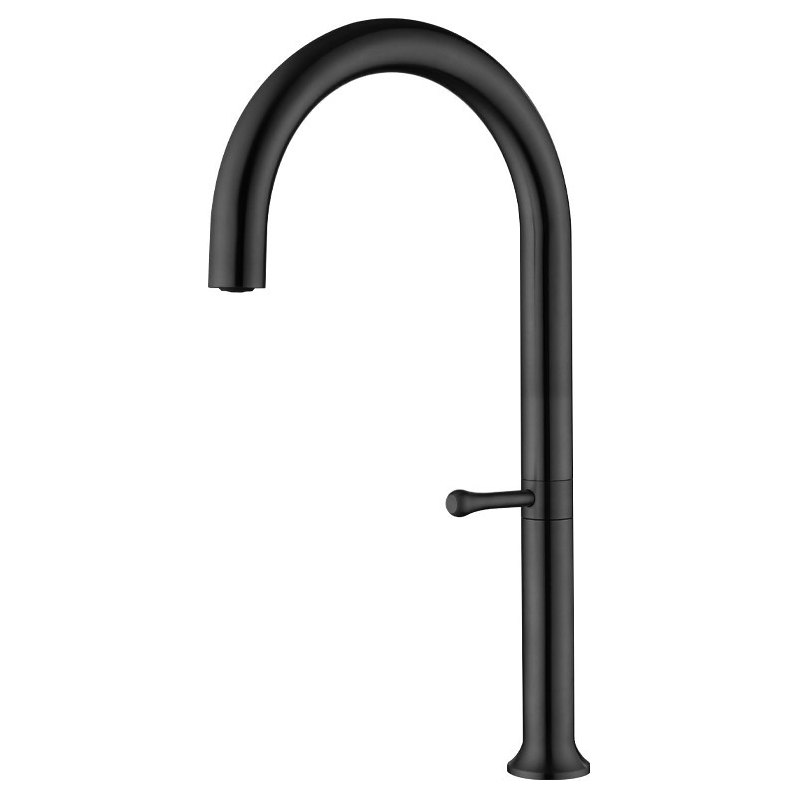 Fanjubei Pvd Black 304 Stainless Steel Kitchen Large Curved Hot And Cold Water Faucet, Black