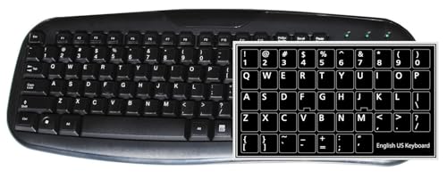 Sticker para teclado inglés US fondo negro mate miniatura 4