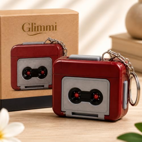 Image of Mini Audio Recorder Keychain, Retro Cassette Style Voice Recorder with Playback, Portable Voice Message Recorder, Pocket Sound Recorder