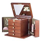 ✔ 【Satisfacer sus necesidades】: La caja de pañuelos para joyería está diseñada para almacenar anillos, collares, aretes, pendientes, relojes y otros accesorios pequeños que protegen su joyería del polvo, huellas dactilares, rasguños y daños.Además, el espejo incorporado es muy conveniente para su maquillaje diario.