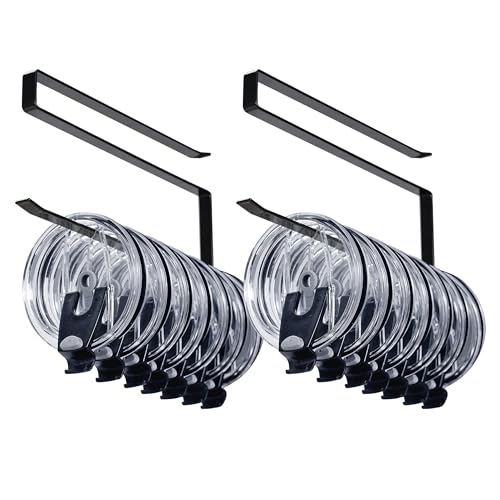 Tumbler Lid Organizers, 2PCS Cup Lid Storage Organizer, Ample Lid Capacity Up to 20 Lids, Clip-On Cup Lid Organizer for Saves Kitchen Space, No Adhesive No Drill, Hanging Paper Towel Rack Hanger