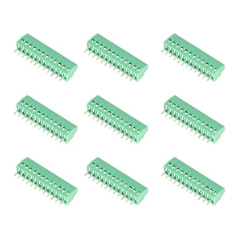 10Pcs Terminal Block Steckverbinder, 12 Pin 2,54 mm Pitch Mount Power Schraubklemmenblock Steckverbinder, 12 Pin PCB Screw Green Terminal Block Steckverbinder Cover