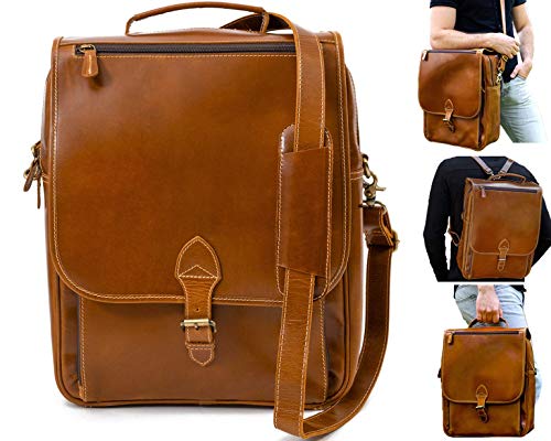 Genuine Leather Backpack For Men Messenger Bag Briefcase for Laptop