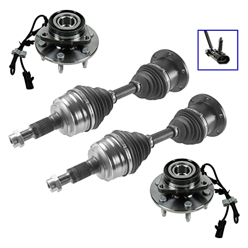 2 Front Left & Right Cv Axle Shaft + 2 Wheel Hubs & Bearings 6 Lug 4Wd #TOP10