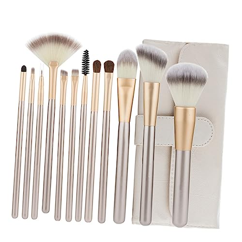 BESTYASH 1 Set Rice White Makeup Brush Set Premium Cosmetic Brushes for Blush Mascara Eyebrow Grooming Durable Artificial for Comfortable Skin Touch Essential Tools for Daily Makeup Needs
