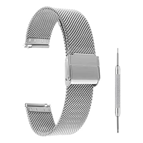 Correa de reloj de malla de acero inoxidable ajustable Cover