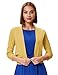 GRACE KARIN Women's Soft Knit Sweaters 3/4 Sleeve Open Front Cropped Bolero Cardigans (Mustard,XL)