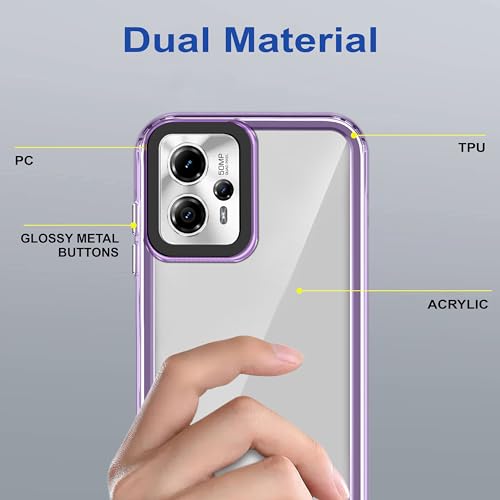 Image of amazon basics Back Case Cover for Motorola Moto G13 (TPU + PC Translucent Purple)