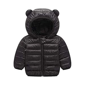 Winter Down Coats for Kids Baby Boys Girls Light Puffer Padded Jacket Bear Hoods Infant Outerwear