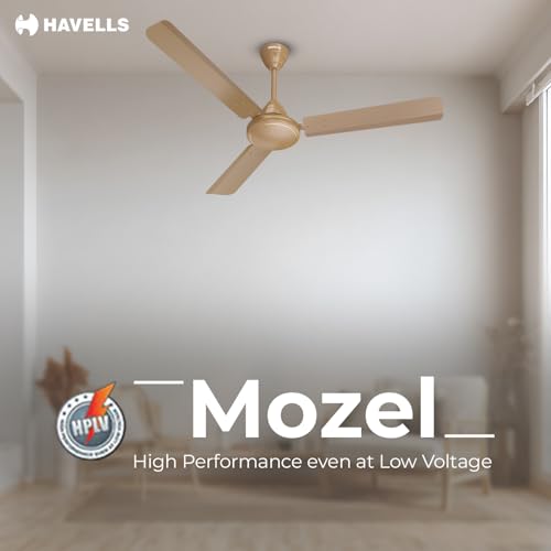 Havells Mozel XP 1200mm Ceiling Fan, Best in Class Base Fan with High Air Delivery, Energy Saving & 100% Pure Copper Motor | 2 Year Warranty | Desert Gold - Image 2