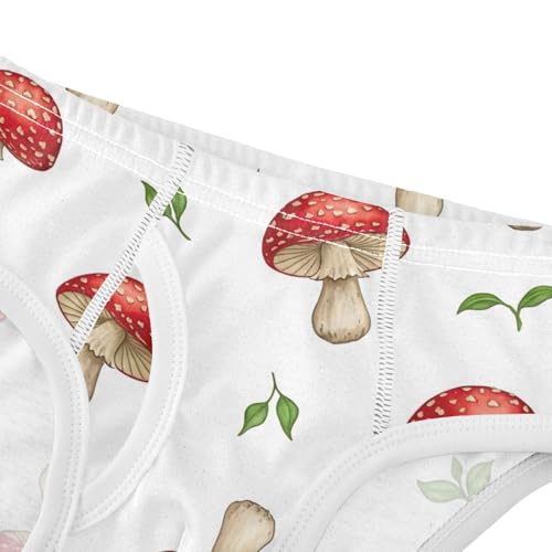 CHIFIGNO Boys Briefs Cute Mushroom White Toddler Boy Underwear Soft Cotton Underwear Briefs4