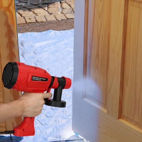 LEAQU Paint Sprayer, 700W HVLP Electric Paint Sprayer, 800ml Detachable Container, 3 Spray Patterns, Adjustable Flow Control, 2 Nozzles, for Furniture, Cabinets, Fence, Walls, Door, Garden Chairs etc