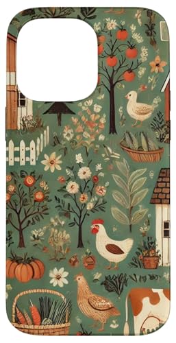 Farmhouse Homestead Farm Animals Chickens Cows & Garden Case for iPhone 14 Pro Max