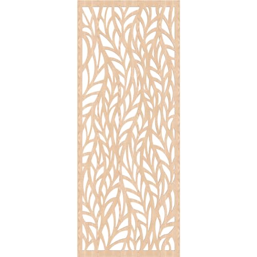 Image of Ortonville Decorative Pierced Fretwork Wood Wall Panels, 27 3 /8 inchW x 69 3 /8 inchH x 1 /4 inchT, Red Oak