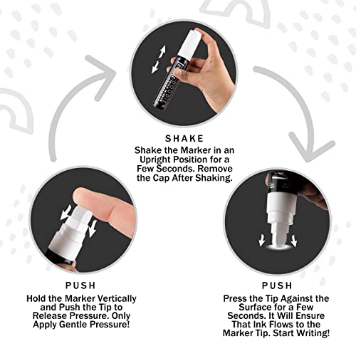 Loddie Doddie White Chalk Markers For Signs, Blackboard, Car Window, Glass - 5 Unique Tips - Ultra Fine, Fine, Medium, Broad & Jumbo Tips - Erasable Liquid Chalk (1Mm, 3Mm, 6Mm, 10Mm, 15Mm) #TOP2