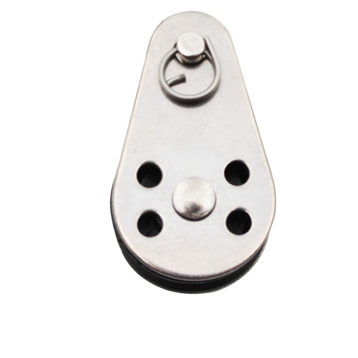 Yardwe 2pcs Stainless Steel Single Pulley for Fishing Net Tackle Practical Nylon Rope Pulley Waterproof High Temperature Resistance