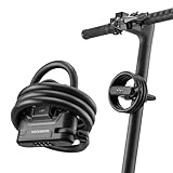 ROCKBROS 自転車 鍵 キックボード 4桁式 ダイヤルロック 盗難防止 頑丈 横断面直径11mm ワイヤーロック カギ不要 パスワード変更 持ち運び便利 電動キックボード キックスクーター ロードバイク サドル 電動自転車 汎用 ブラック